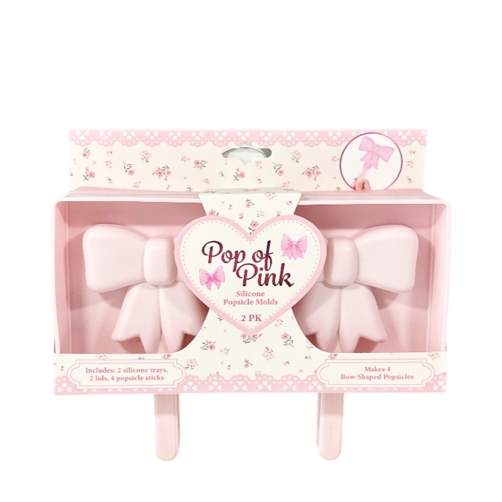 NEW Evriholder POP OF PINK Bow Silicone Popsicle Molds